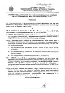 Accordo con l'Università di Parma